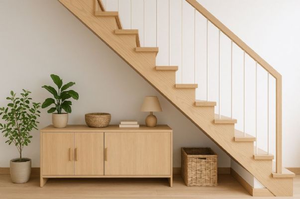 樓梯下方空間這樣利用！打造收納、工作與展示一體的實用設計